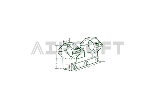 25.4mm Airgun Mount Base Medium