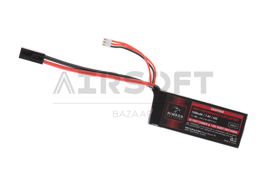 Lipo 7.4V 1500mAh 65C Graphene Mini Type