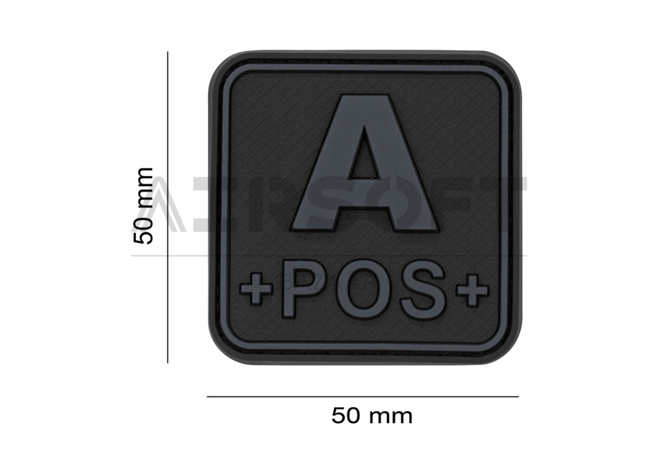 Bloodtype Square Rubber Patch A Pos