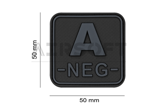 Bloodtype Square Rubber Patch A Neg