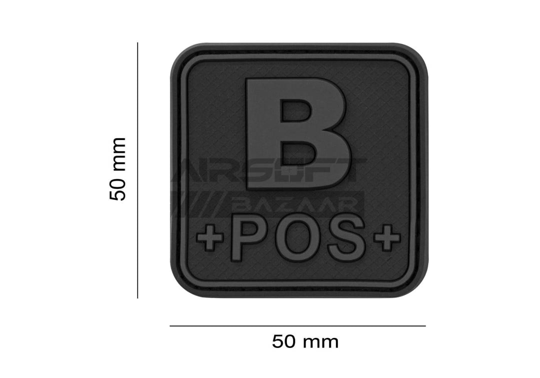 Bloodtype Square Rubber Patch B Pos