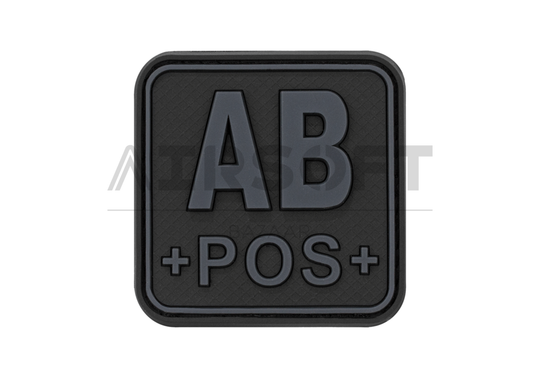 Bloodtype Square Rubber Patch AB Pos