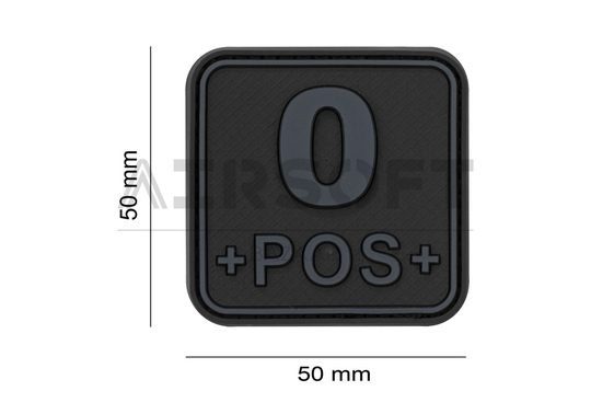 Bloodtype Square Rubber Patch 0 Pos