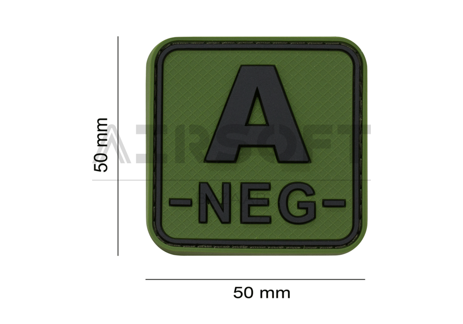 Bloodtype Square Rubber Patch A Neg