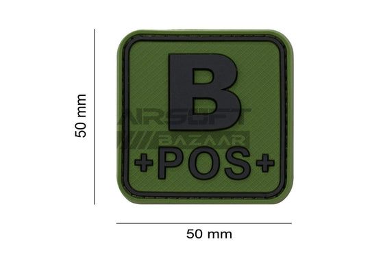 Bloodtype Square Rubber Patch B Pos