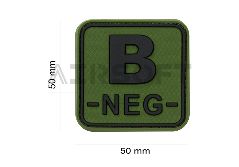 Bloodtype Square Rubber Patch B Neg