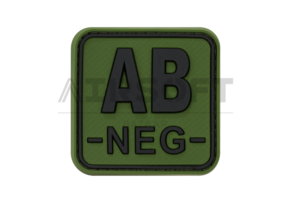 Bloodtype Square Rubber Patch AB Neg