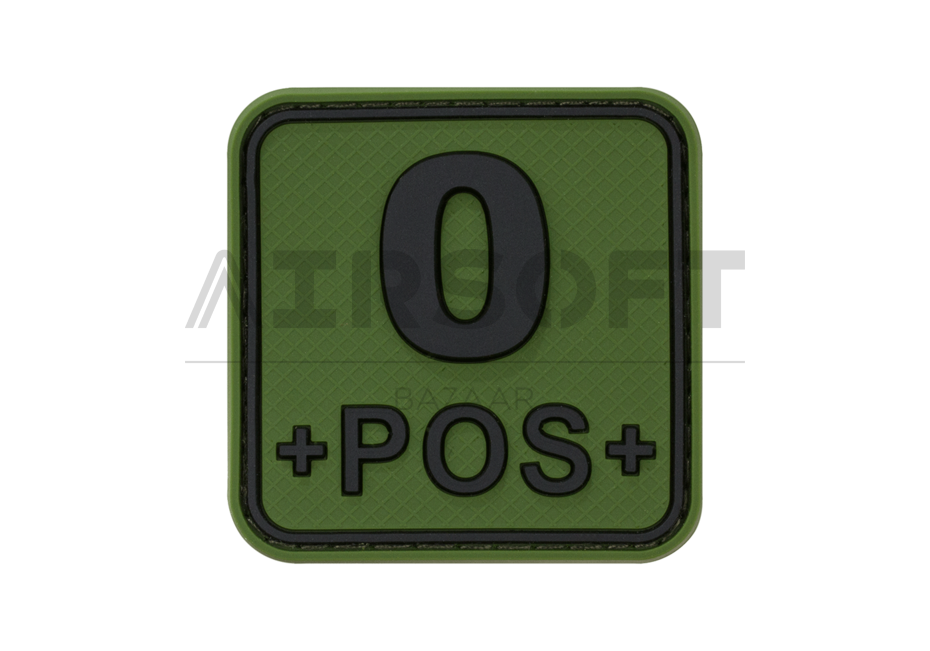 Bloodtype Square Rubber Patch 0 Pos