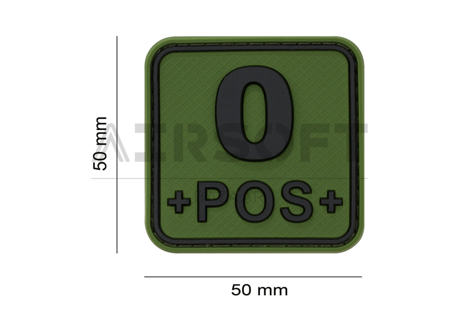 Bloodtype Square Rubber Patch 0 Pos