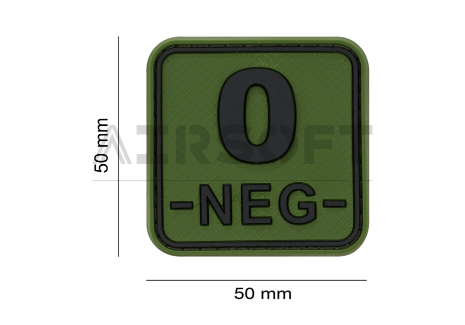 Bloodtype Square Rubber Patch 0 Neg