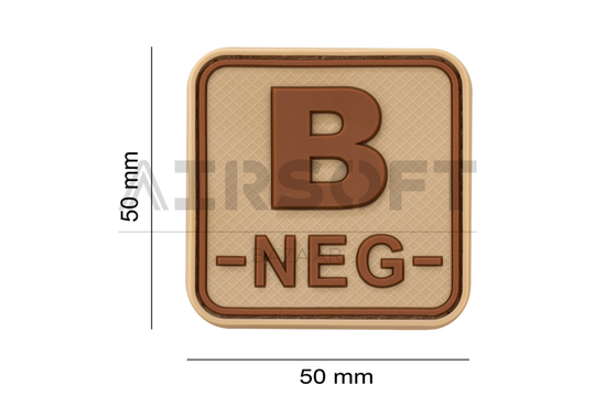 Bloodtype Square Rubber Patch B Neg