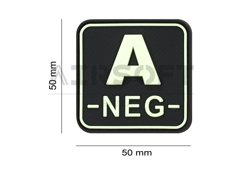 Bloodtype Square Rubber Patch A Neg