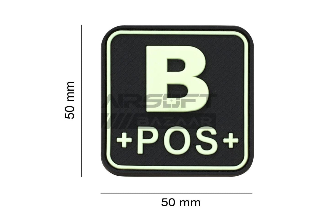 Bloodtype Square Rubber Patch B Pos