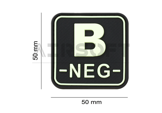 Bloodtype Square Rubber Patch B Neg