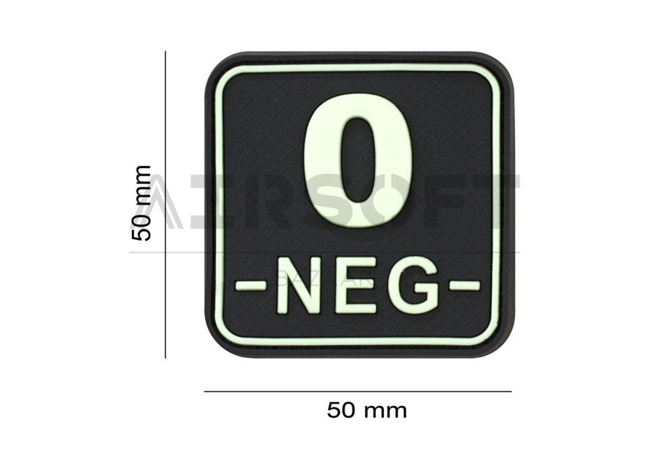 Bloodtype Square Rubber Patch 0 Neg