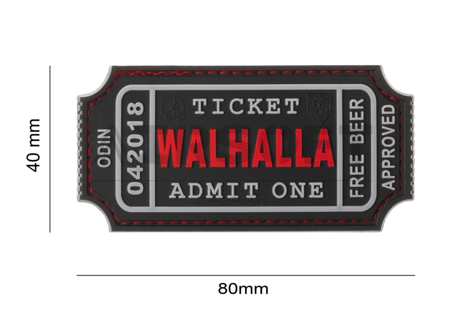 Large Walhalla Ticket Rubber Patch