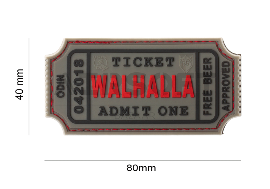 Large Walhalla Ticket Rubber Patch