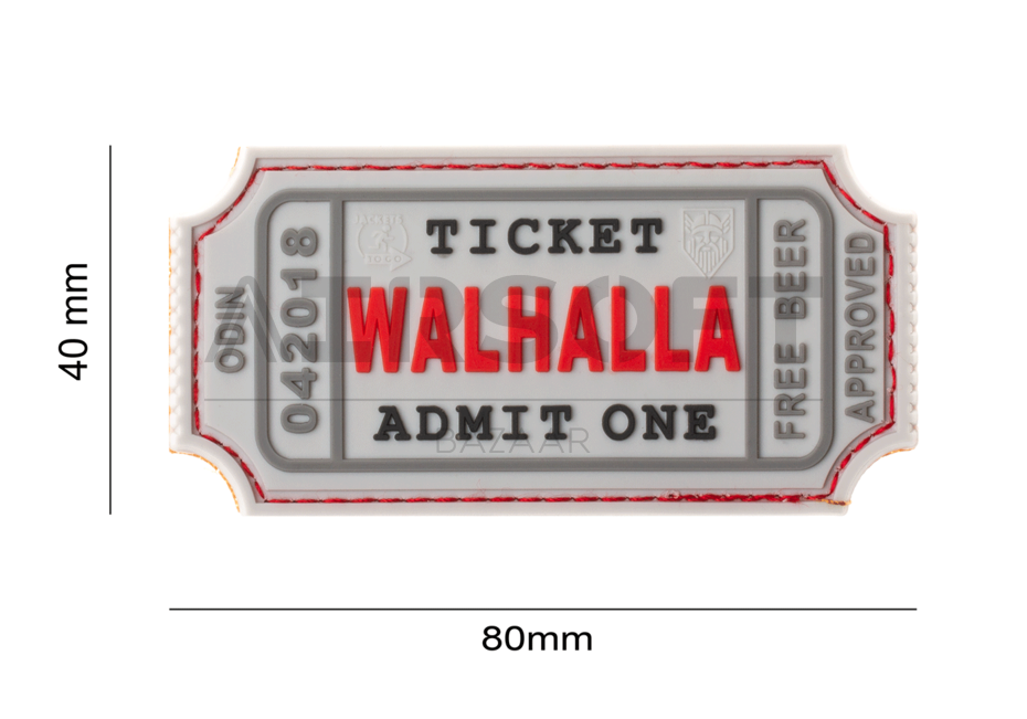 Large Walhalla Ticket Rubber Patch