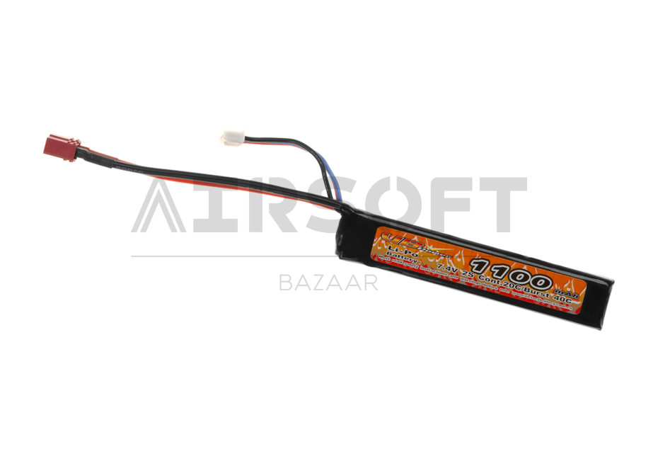 Lipo 7.4V 1100mAh 20C Stock Tube Type T-Plug