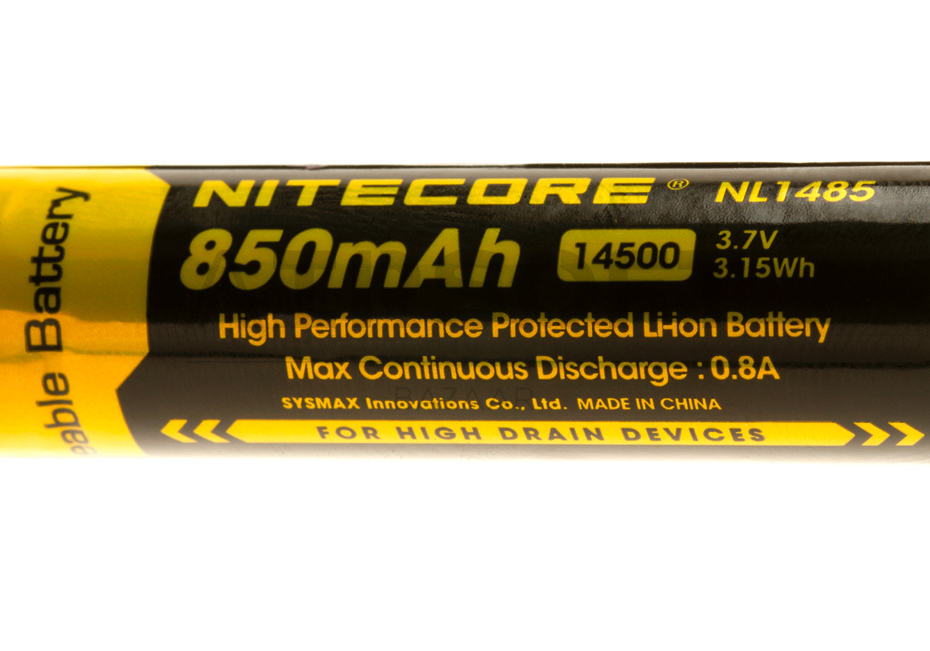 NL1485 14500 Battery 3.7V 850mAh