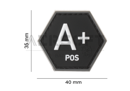 Bloodgroup Hexagon Rubber Patch A Pos