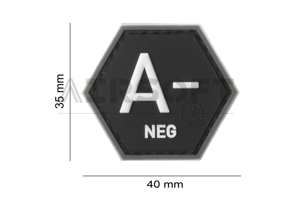 Bloodgroup Hexagon Rubber Patch A Neg