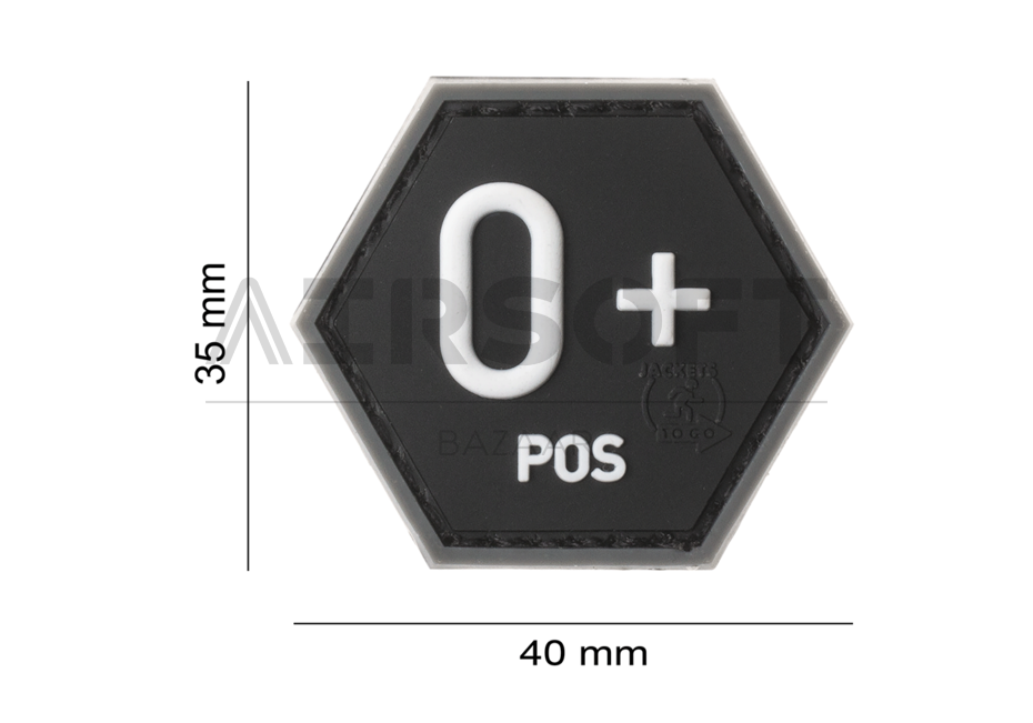 Bloodgroup Hexagon Rubber Patch 0 Pos