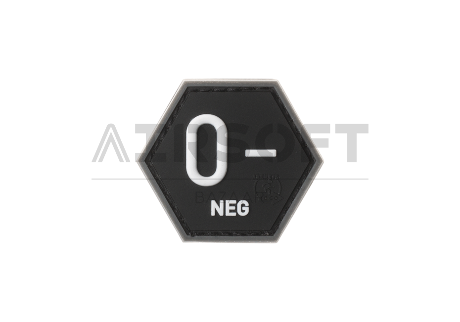 Bloodgroup Hexagon Rubber Patch 0 Neg