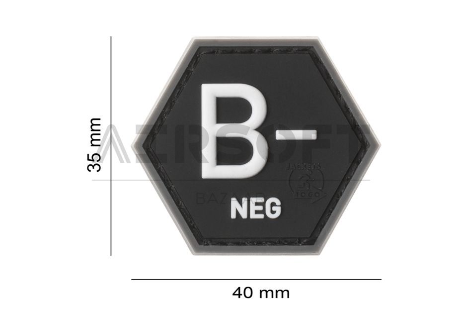 Bloodgroup Hexagon Rubber Patch B Neg