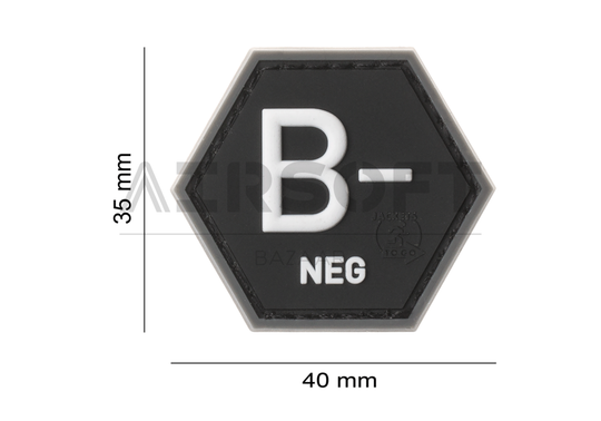 Bloodgroup Hexagon Rubber Patch B Neg