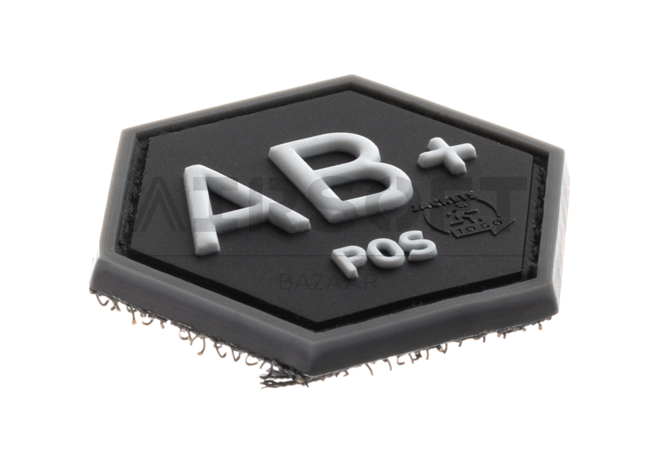 Bloodgroup Hexagon Rubber Patch AB Pos