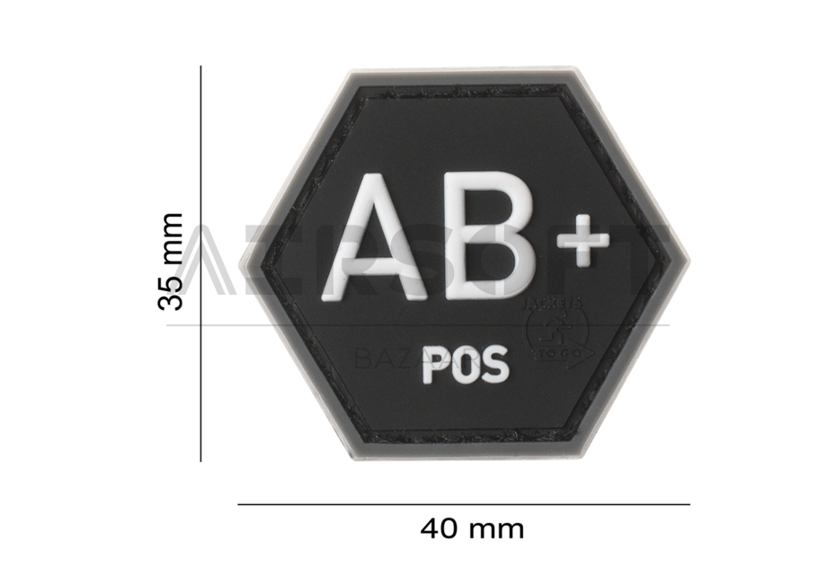 Bloodgroup Hexagon Rubber Patch AB Pos