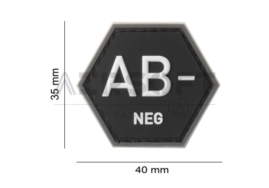 Bloodgroup Hexagon Rubber Patch AB Neg