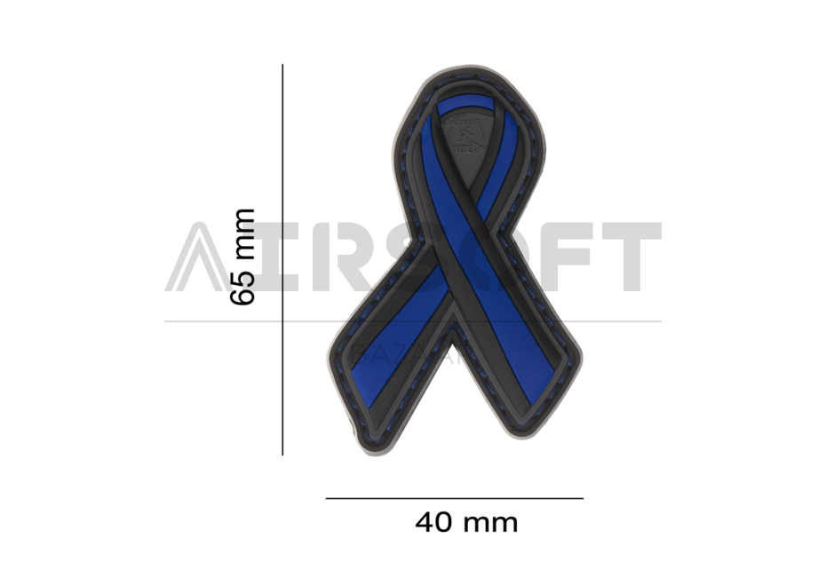 Thin Blue Line Ribbon Rubber Patch