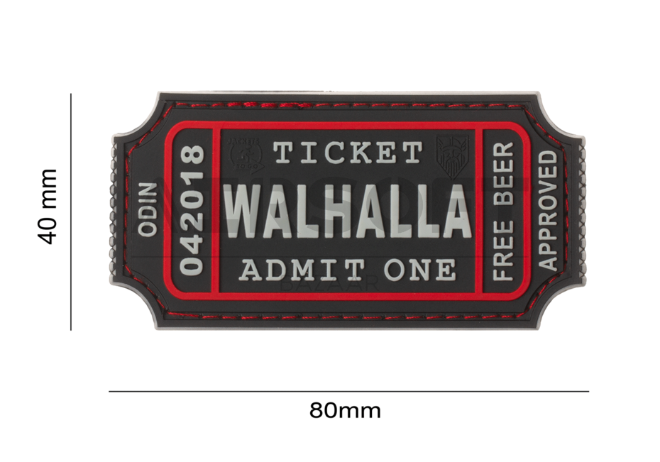 Large Walhalla Ticket Rubber Patch