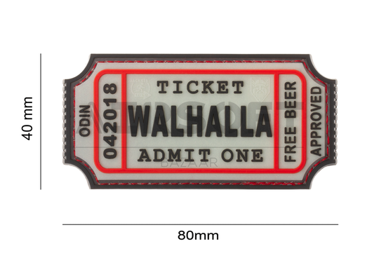 Large Walhalla Ticket Rubber Patch