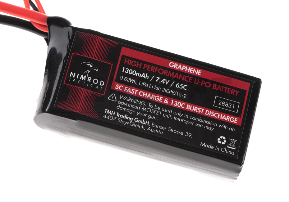 Lipo 7.4V 1300mAh 65C Graphene Mini / PEQ Type T-Plug