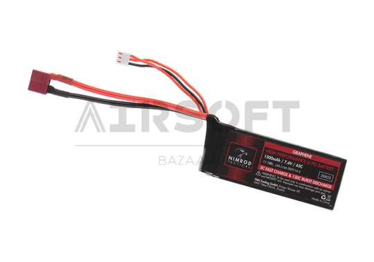 Lipo 7.4V 1500mAh 65C Graphene Mini Type T-Plug