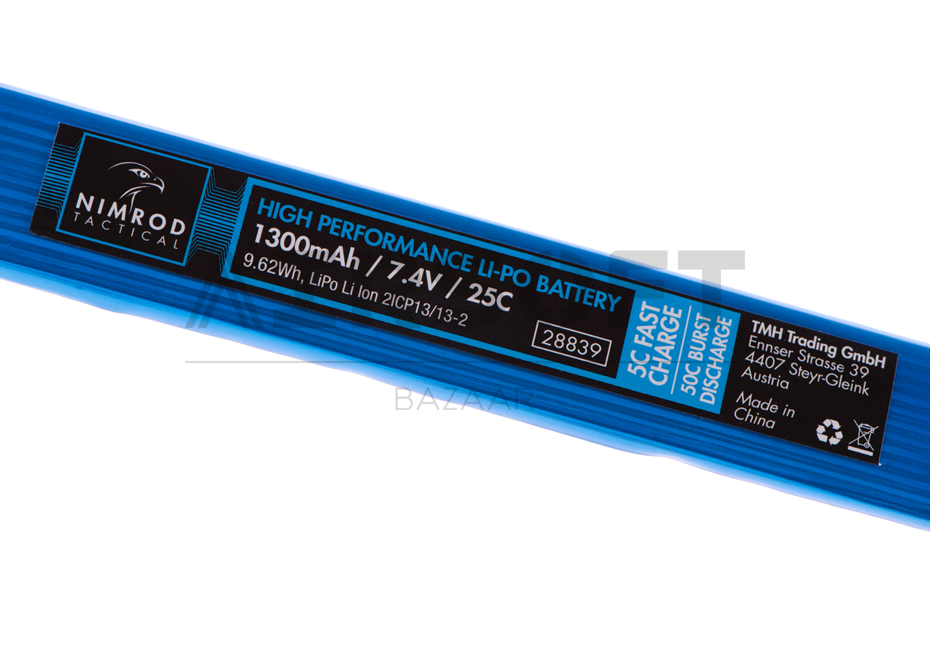 Lipo 7.4V 1300mAh 25C Twin Type T-Plug