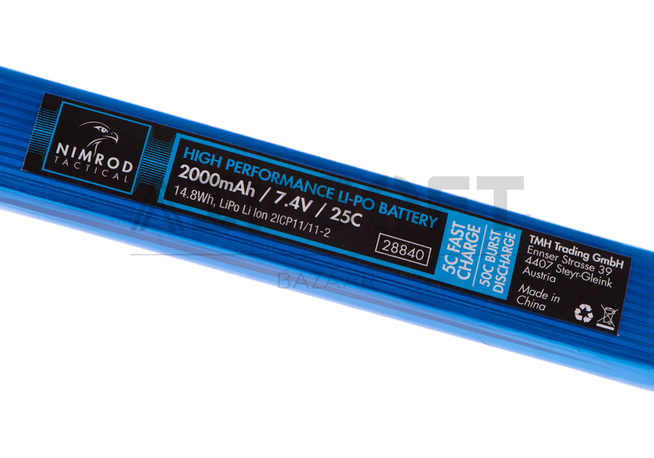 Lipo 7.4V 2000mAh 25C Twin Type