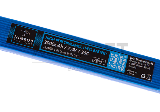 Lipo 7.4V 2000mAh 25C Twin Type T-Plug