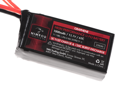 Lipo 11.1V 1000mAh 65C Graphene PEQ Type