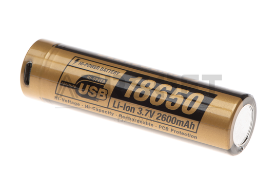 18650 Battery 3.7V 2600mAh Micro-USB