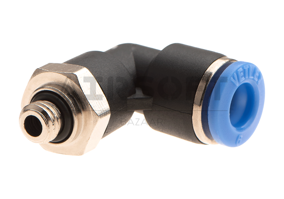 HPA 6mm Hose Coupling 90 Degree - Outer M6 Thread