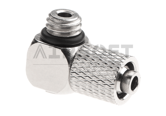 HPA 6mm Hose Coupling with Screwed Catch 90 Degree - Outer M6 Thread