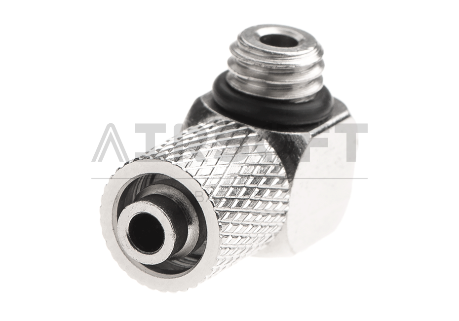 HPA 6mm Hose Coupling with Screwed Catch 90 Degree - Outer M6 Thread