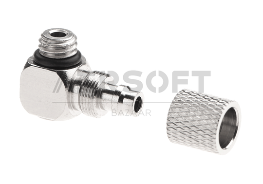 HPA 6mm Hose Coupling with Screwed Catch 90 Degree - Outer M6 Thread