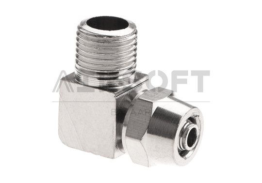 HPA 6mm Hose Coupling with Screwed Catch 90 Degree - Outer 1/8 NPT