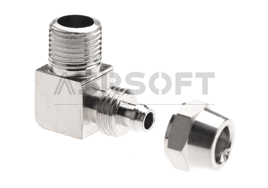 HPA 6mm Hose Coupling with Screwed Catch 90 Degree - Outer 1/8 NPT