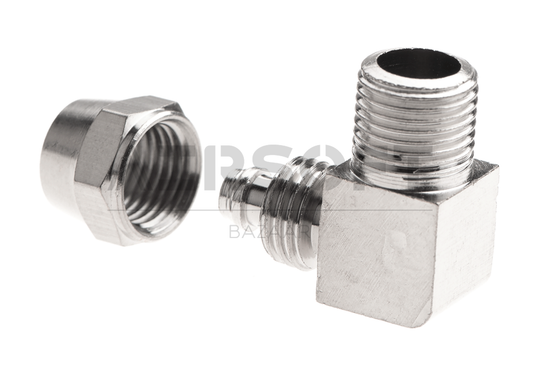 HPA 6mm Hose Coupling with Screwed Catch 90 Degree - Outer 1/8 NPT